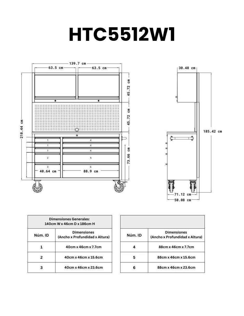 Gabinete Profesional en Acero Inoxidable HTC5512W