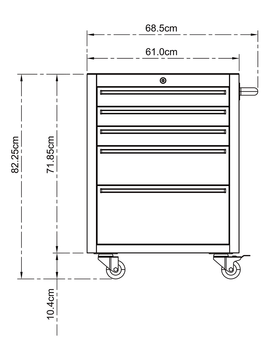 Caja de Herramientas 24" 5 Cajones Rojo