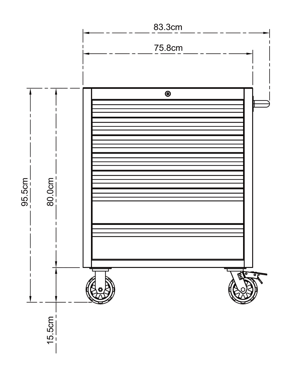 Caja de Herramientas 30" 7 Cajones Negro